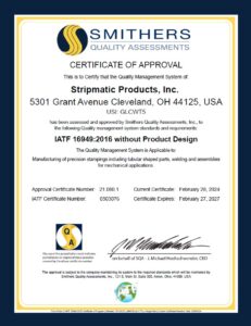 Stripmatic Products, Inc. IATF Certificate 2024-2027